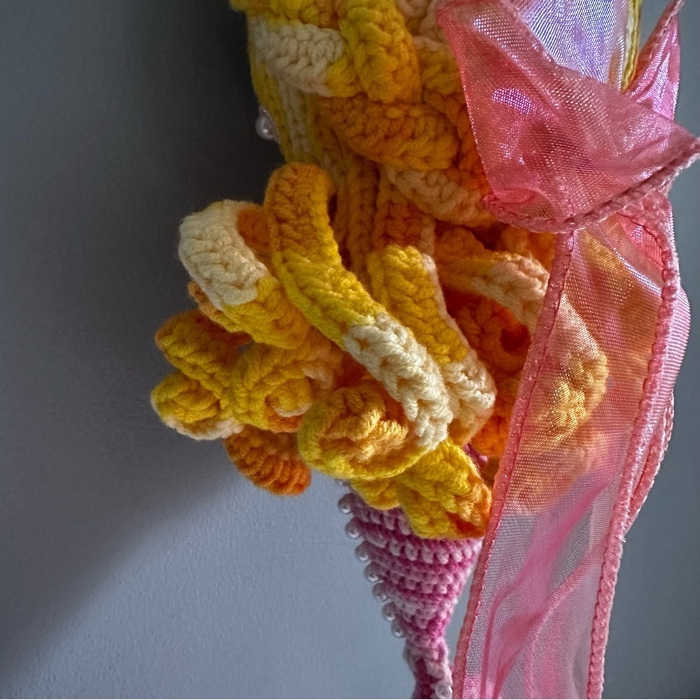 Mermaid, RARE, Crochet,  Crossbody Purse, Bag, Jewel Details, Amigurumi, Doll - Picture 6 of 11
